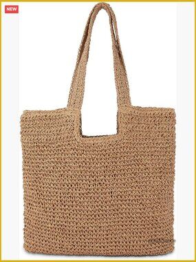 Large Straw Tote Bag, Rattan Handmade Shoulder Bag, Boho Beach Bag